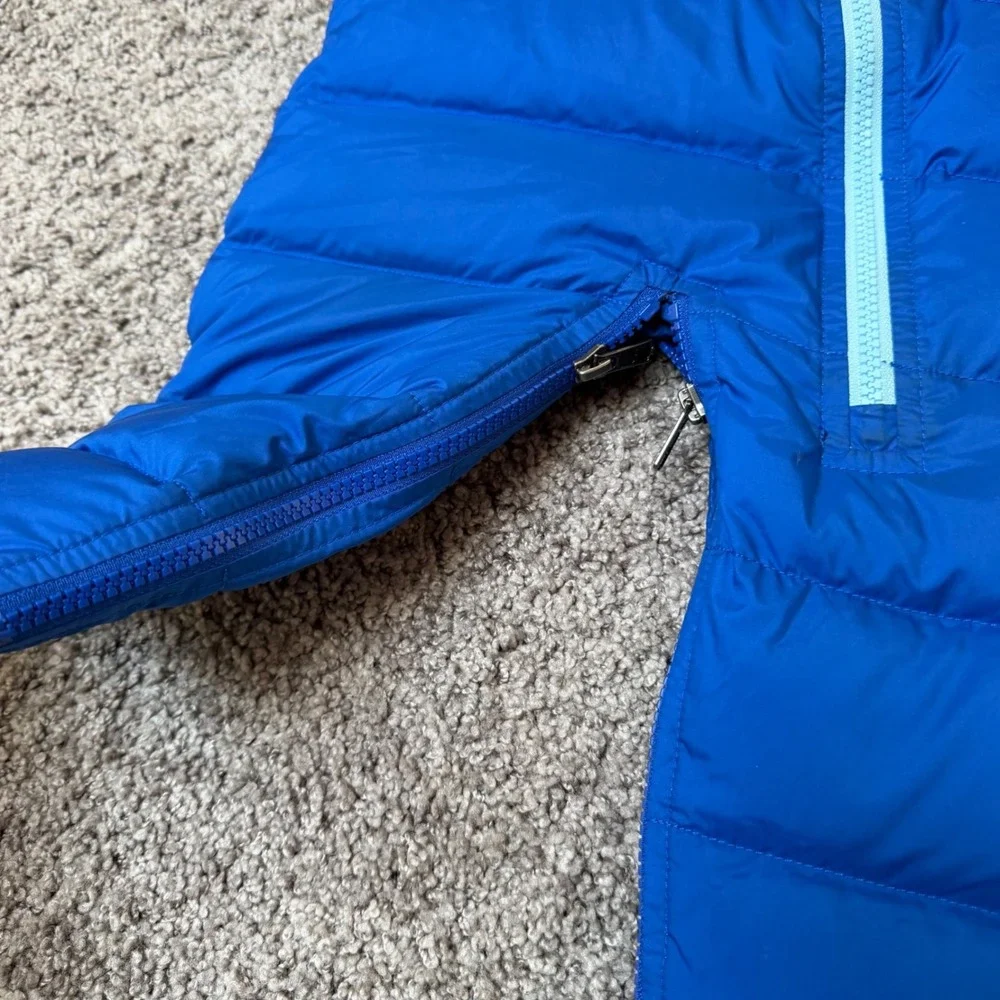 North Face 550 Lil' Snuggler Down Bunting Suit Blue Winter Baby Infant Sz 6-12M